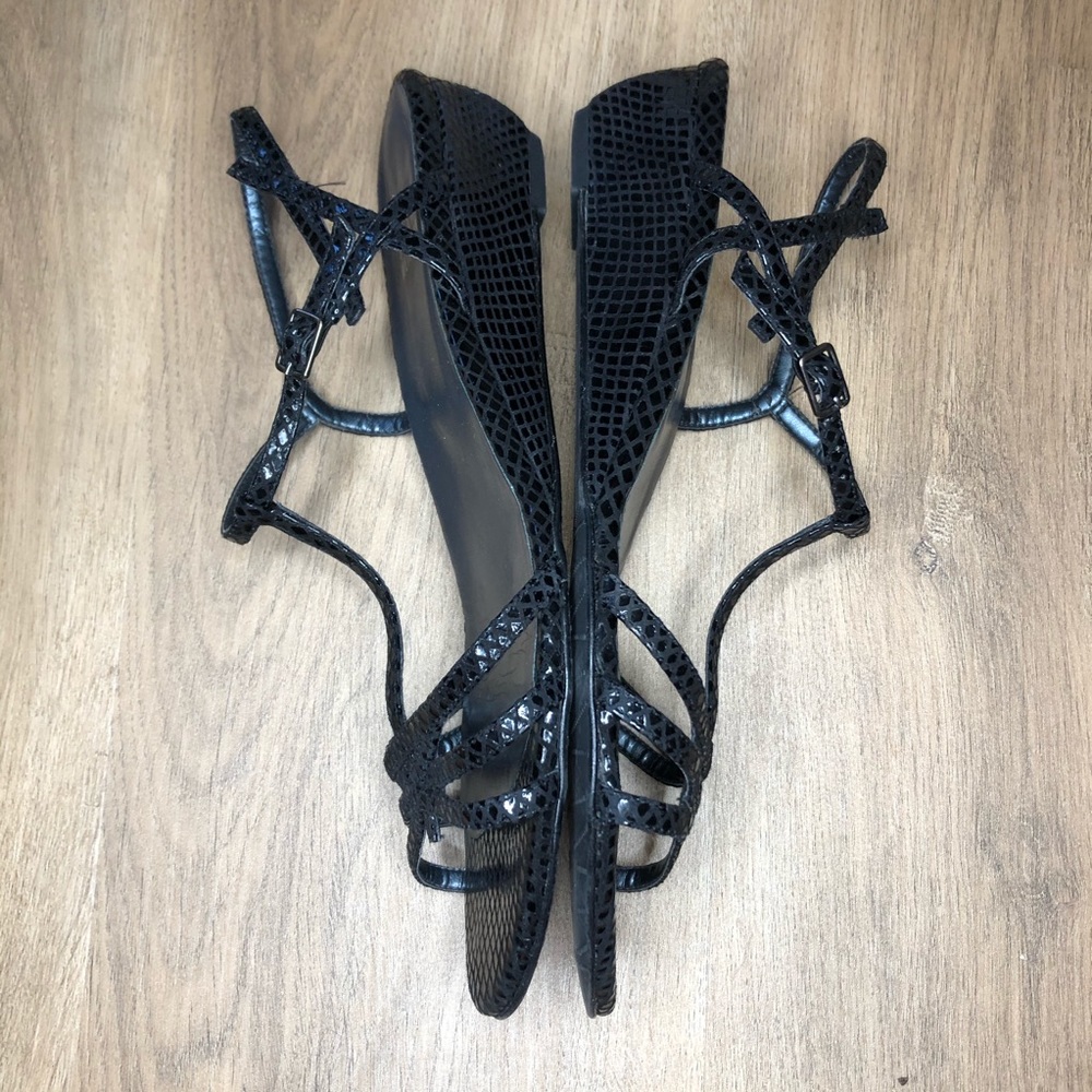 Stuart Weitzman Black Strappy Sandals